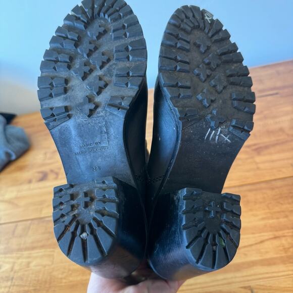 Marc By Marc Jacobs Black Leather Buckle Heeled Moto Booties Size 38.5 - Picture 6 of 7